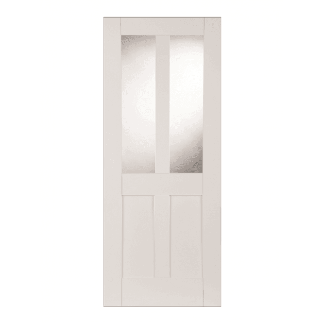 Mendes Deluxe White Primed 2 Panel 2 Light Shaker Clear Internal Glazed Door