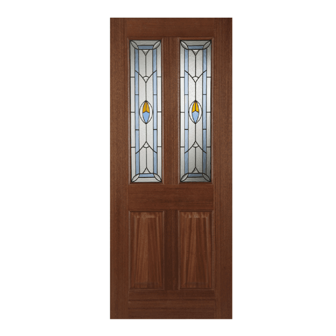Mendes Edwardian Blue Hardwood Glazed External Door