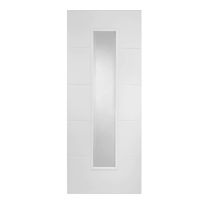 Mendes Orta Deluxe White Primed 1 Light Etched Clear Internal Glazed Door