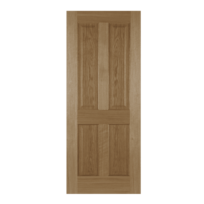 Mendes Recessed Un-Finished Oak 4 Panel Internal Door
