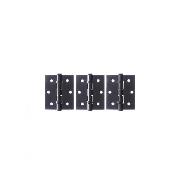 Atlantic Ball Bearing Hinges 3" x 2.5" x 2.5mm set of 3 - Matt Black