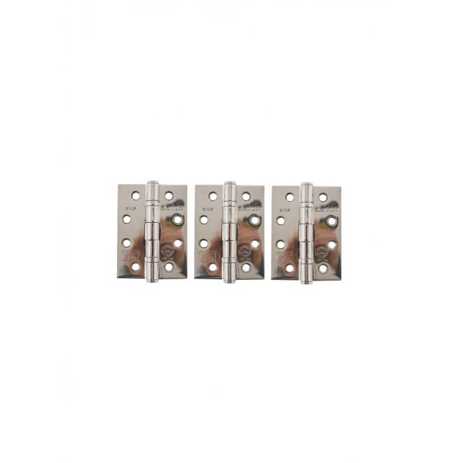 Atlantic Ball Bearing Hinges Grade 13 Fire Rated 4" x 3" x 3mm set of 3 - Polished Stainless Steel