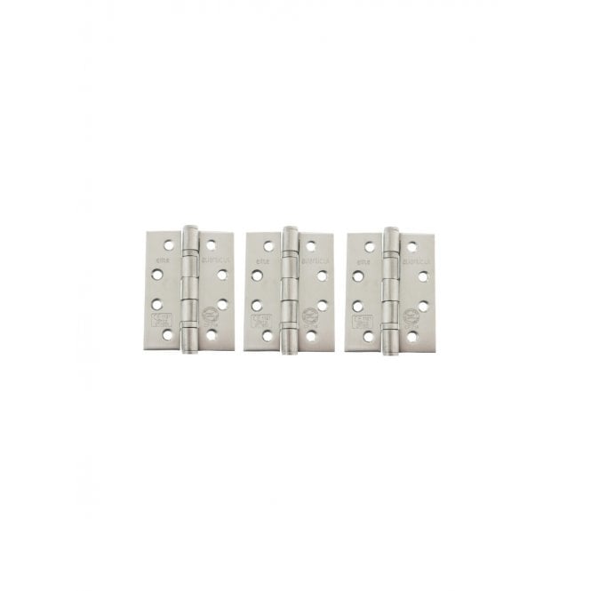Atlantic Ball Bearing Hinges Grade 13 Fire Rated 4" X 3" X 3mm set of 3 - Satin Stainless Steel