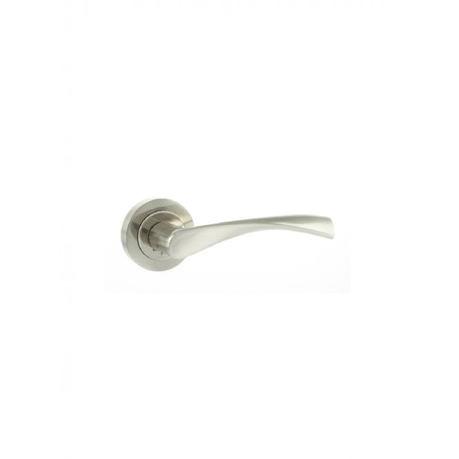 Atlantic Eco Aqua Aluminium Lever on Round Rose - Satin Nickel/Polished Nickel