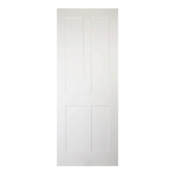 LPD Victorian Shaker London Four Panel White Primed Internal Door