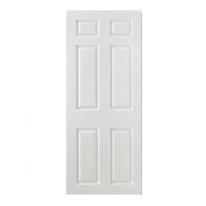 LPD White Moulded Smooth 6-Panel Square Top FD30 Fire Door