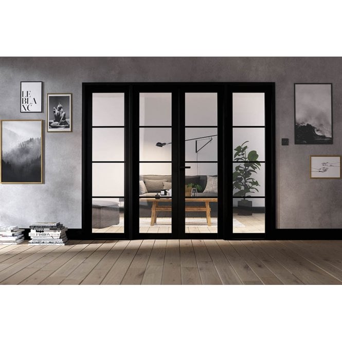 LPD Room Divider Black Soho W8 Internal Glazed Doorset