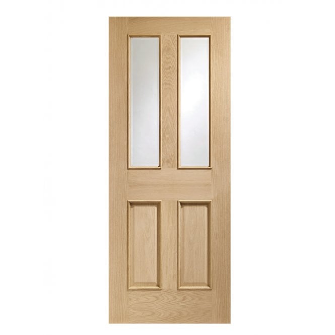 XL Joinery Malton Raised Moulding Oak Bevelled Glass Internal Glazed Door