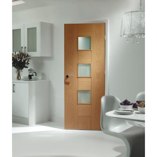 XL Joinery Messina Pre-Finished Oak Clear Internal Glazed Door