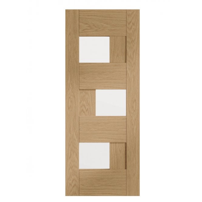 XL Joinery Perugia Pre-finished Oak Clear Internal Glazed Door
