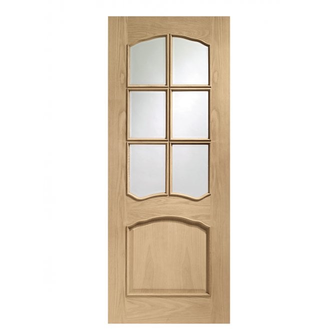 XL Joinery Riviera Oak Bevelled Glass Internal Glazed Door