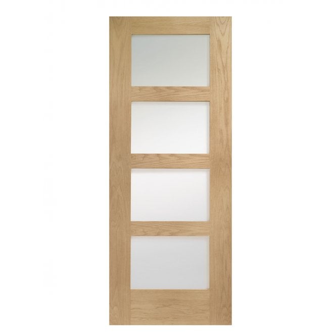 XL Joinery Shaker 4 Light Oak Clear Internal Glazed Door