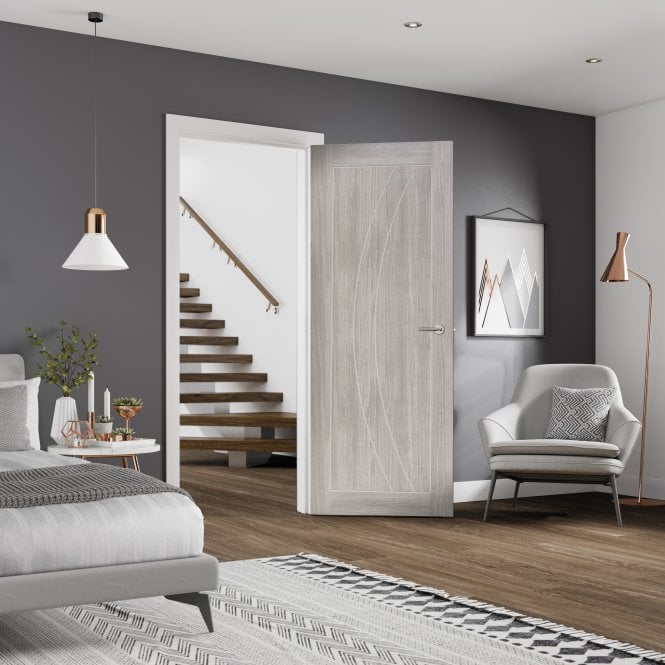 XL Joinery White Grey Laminate Salerno Internal FD30 Fire Door