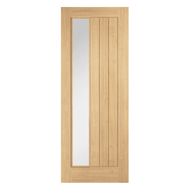 LPD Oak Belize Unfinished Clear Offset Internal Glazed Door