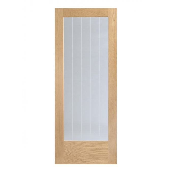 XL Joinery Suffolk 1 Light Oak Etched Internal Glazed Door
