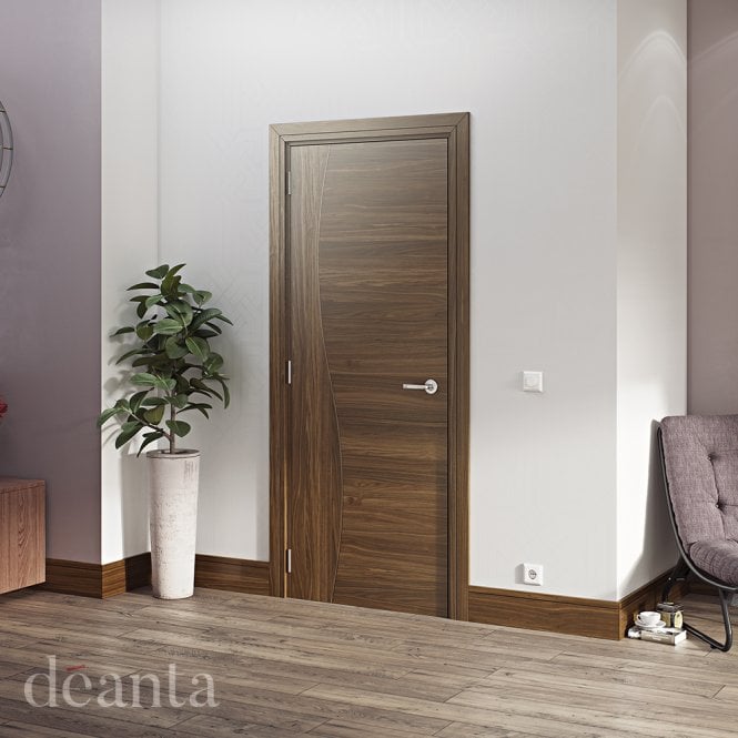 Deanta Cadiz Prefinished Walnut FD30 Fire Door