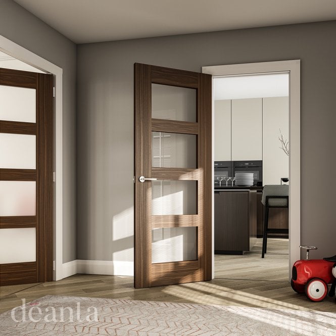 Deanta Coventry Prefinished Walnut Internal Glazed Door