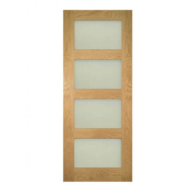 Deanta Coventry Unfinished Oak Frosted Internal Glazed Door