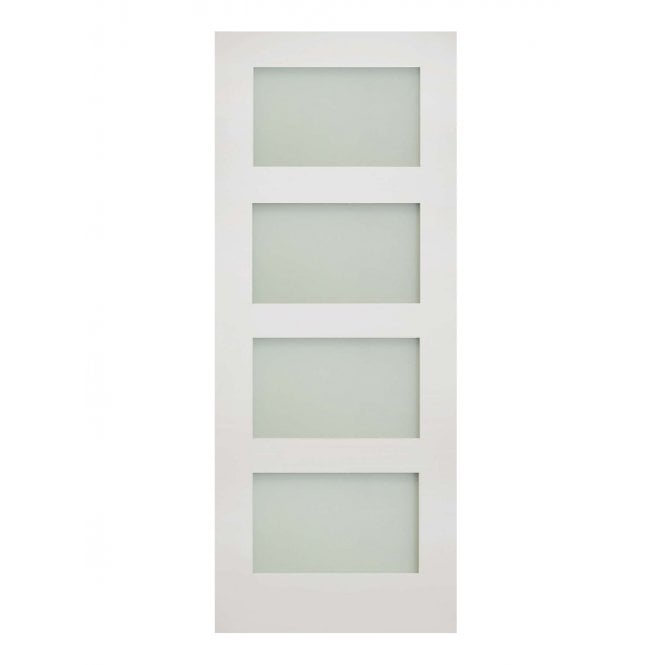 Deanta Coventry White Primed Frosted Internal Glazed Door