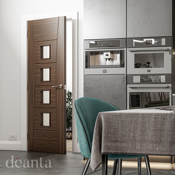 Deanta Pamplona Prefinished Walnut Internal Glazed Door
