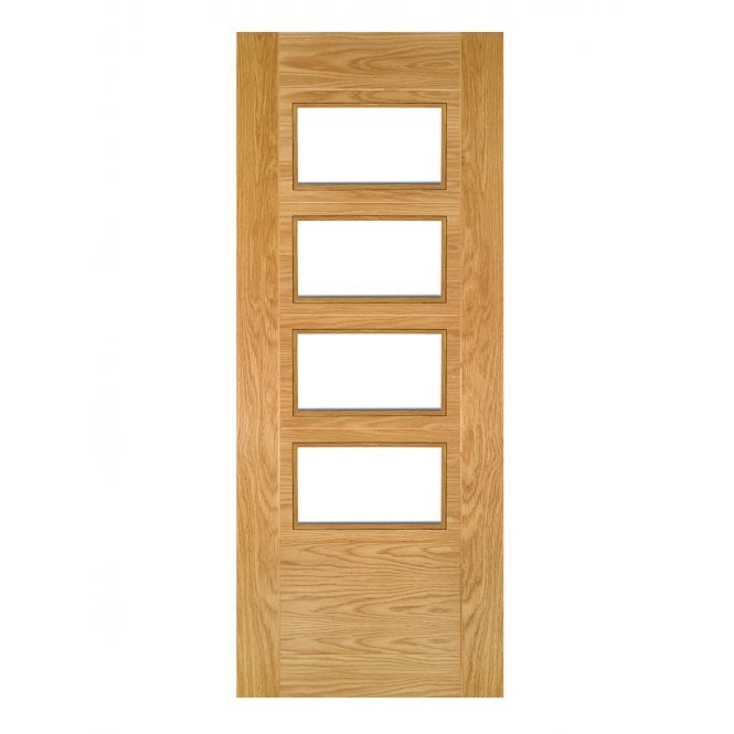 Deanta Seville Prefinished Oak Internal Glazed Door (4L Square)