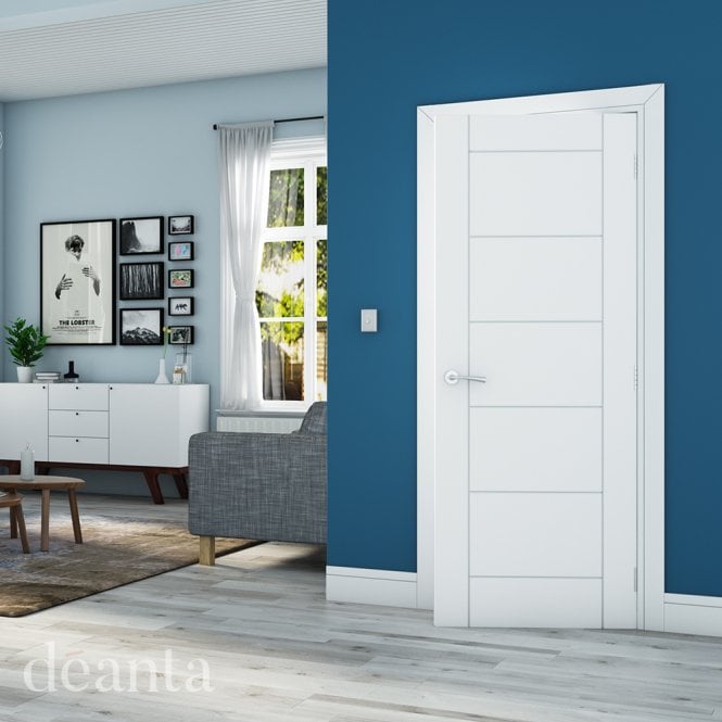 Deanta Seville White Primed Internal Door