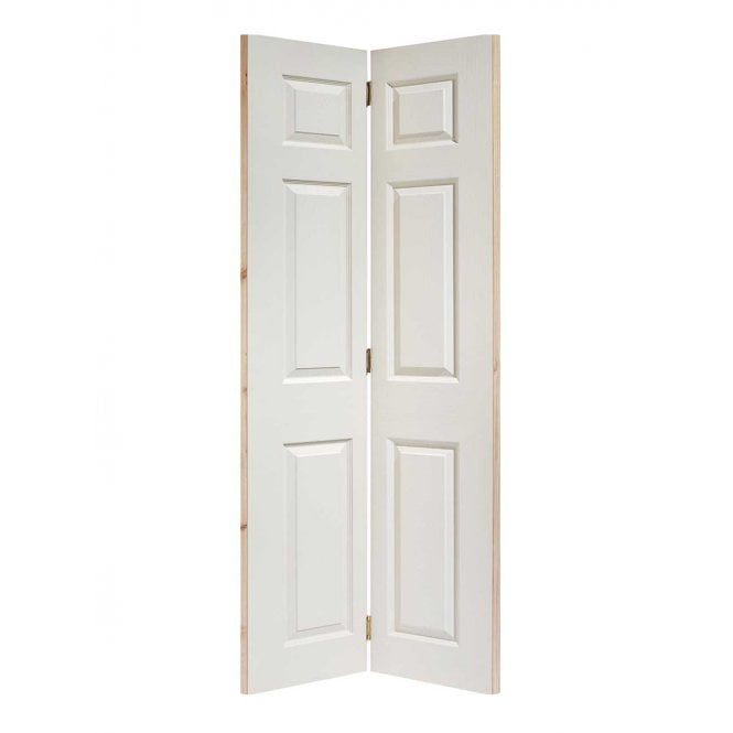 LPD White Moulded Textured 6-Panel Bi-Fold Internal Door