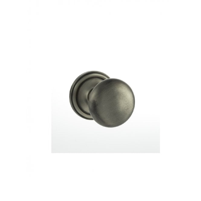 Atlantic Old English Harrogate Solid Brass Mushroom Mortice Knob on Concealed Fix Rose - Matt Gun Metal