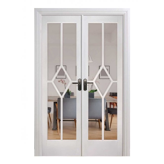 LPD White Reims Internal Glazed Door Pair