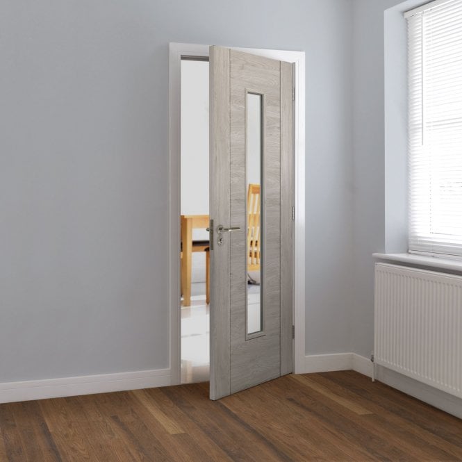 JB Kind Alabama Light Grey Glazed Laminated Internal Door