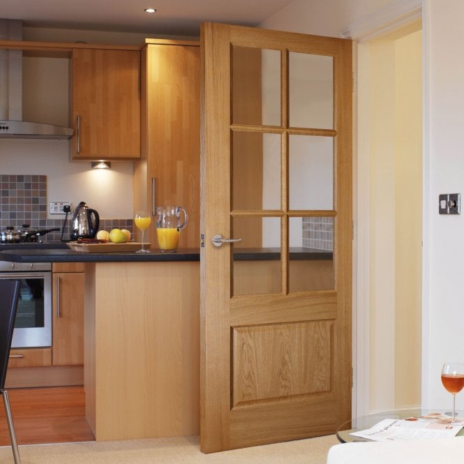 JB Kind Dove Oak Internal Glazed Door