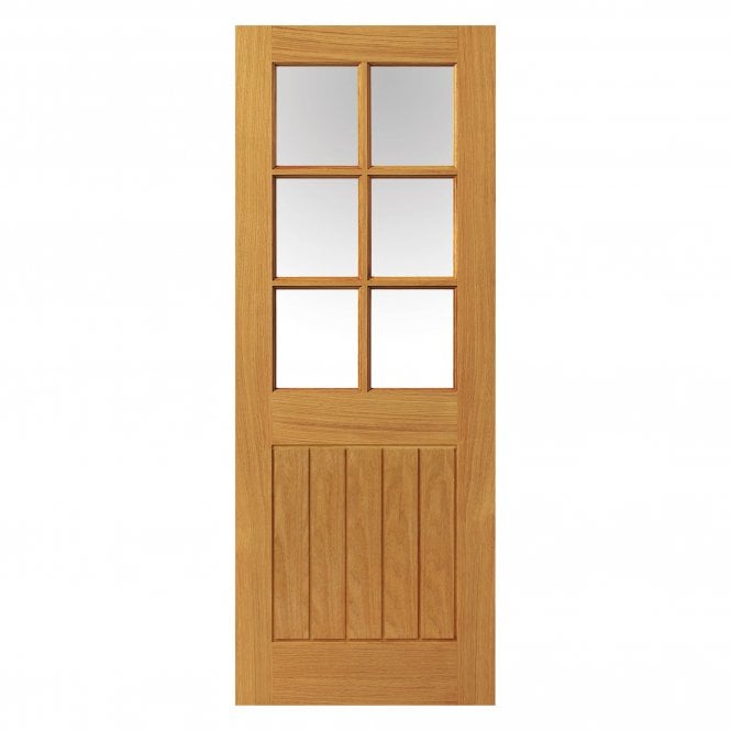 JB Kind Thames Oak Six Light Clear Glazed Finished Internal Door
