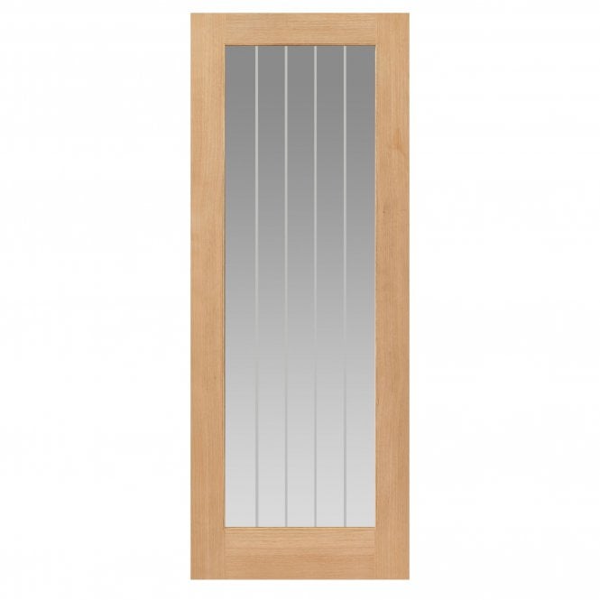 JB Kind Thames Oak One Light Clear Glazed Unfinished Internal Door