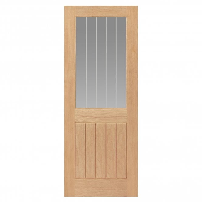 JB Kind Thames Oak Half Light Glazed Unfinished Internal Door
