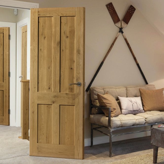 JB Kind Rustic Oak 4 Panel Internal Door