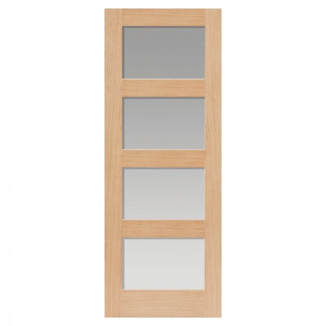 JB Kind Nevis Oak Clear Internal Glazed Door