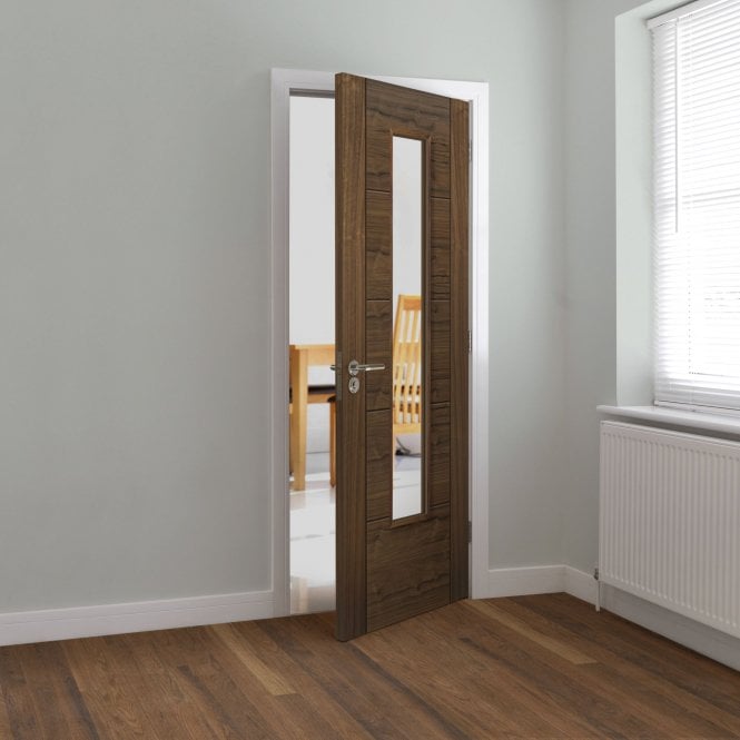JB Kind Emral Walnut Clear Internal Glazed Door