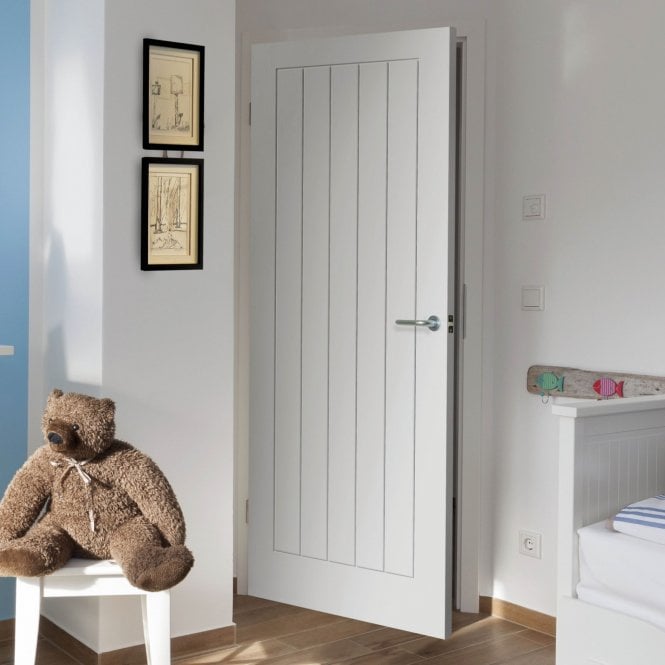 JB Kind Cottage 5 White Primed FD30 Fire Door