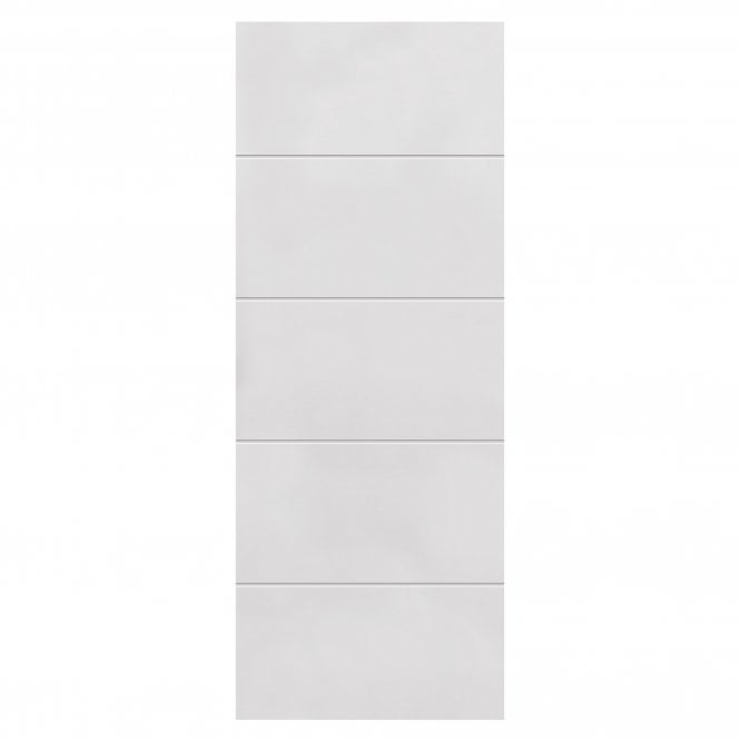 JB Kind 4 Line Horizontal White Primed FD30 Fire Door