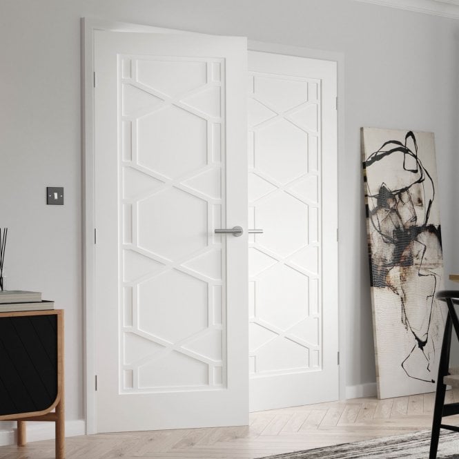 JB Kind Quartz White Primed Internal Door
