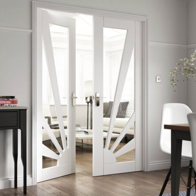 JB Kind Aurora White Clear Internal Glazed Door