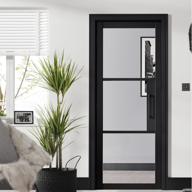 LPD Black Tribeca 3L Clear Internal Glazed Door