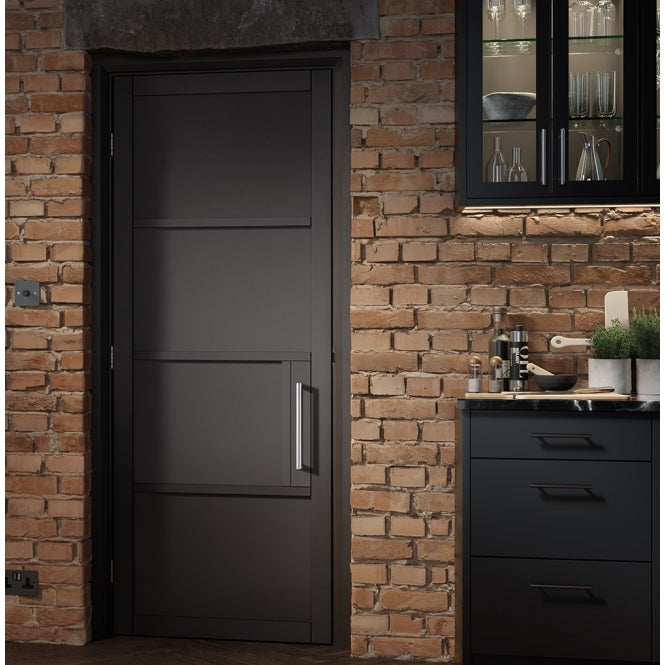 LPD Black Chelsea 4 Panel Solid Internal Door