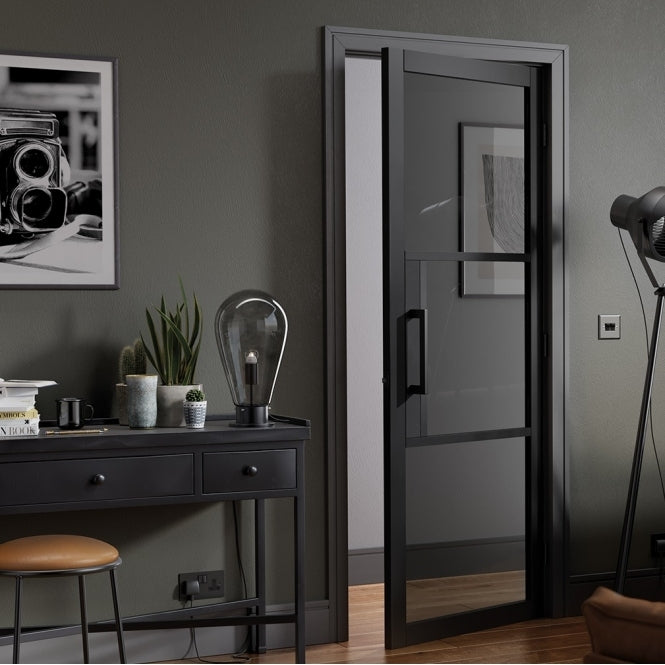 LPD Black Tribeca 3L Tinted Glass Internal Glazed Door