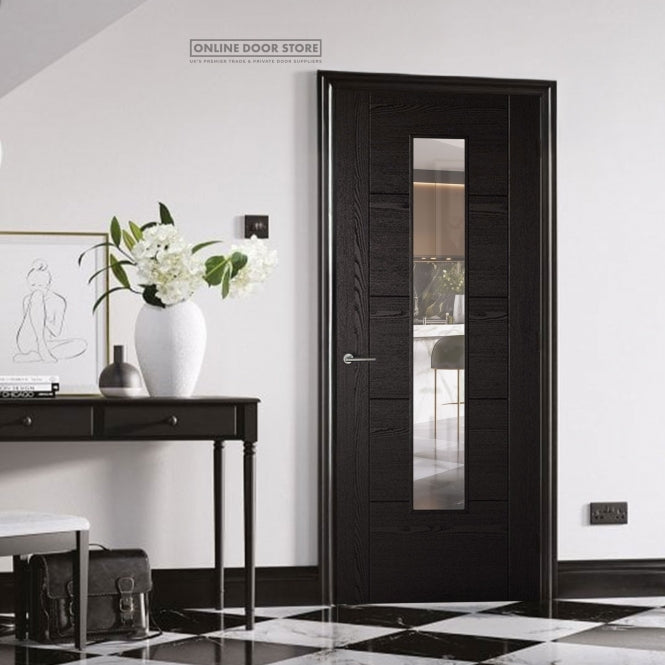 LPD Black Laminated Vancouver 1L Internal Glazed Door