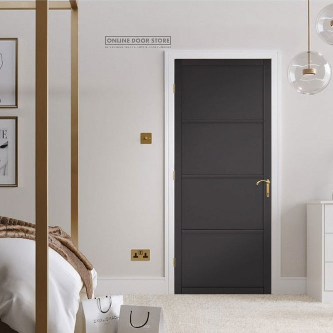 LPD Black Soho 4-Panel Internal Door