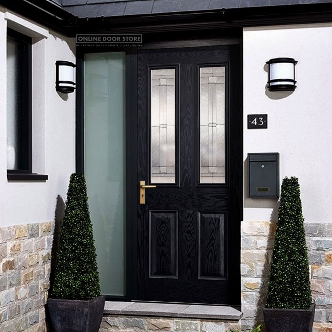 LPD GRP Malton Black External Glazed Door 2L