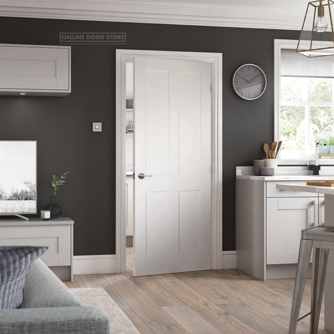 LPD White London 4-Panel FD30 Fire Door