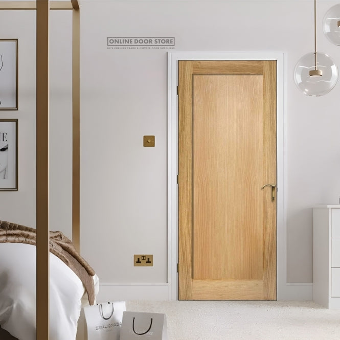 LPD Oak Pattern 10 One Panel FD30 Fire Door