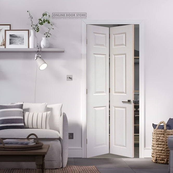 LPD White Moulded Textured 6-Panel Bi-Fold Internal Door